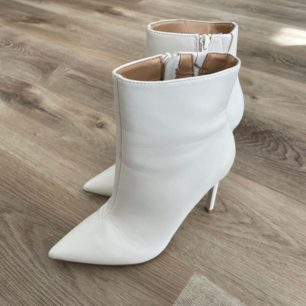 White heeled boots (Express)